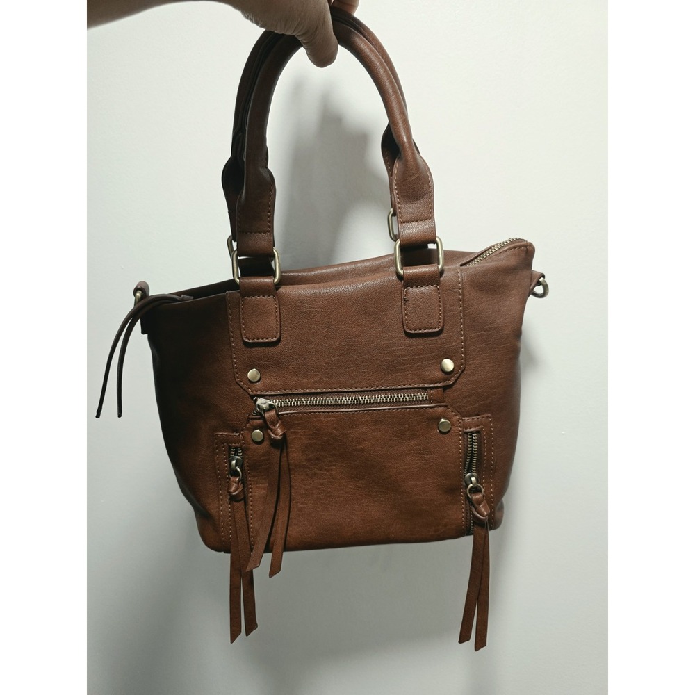 Antik Kraft Clover Satchel Women's Handle Bag Brown Vegan Leather